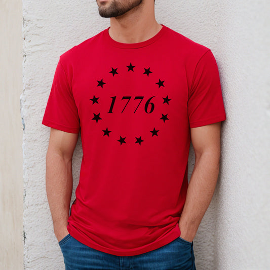 1776 Canvas Red Color Men's Graphic T-shirt