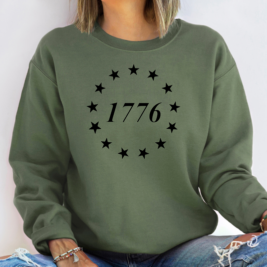 1776 Betsy Ross 13 Stars Crewneck