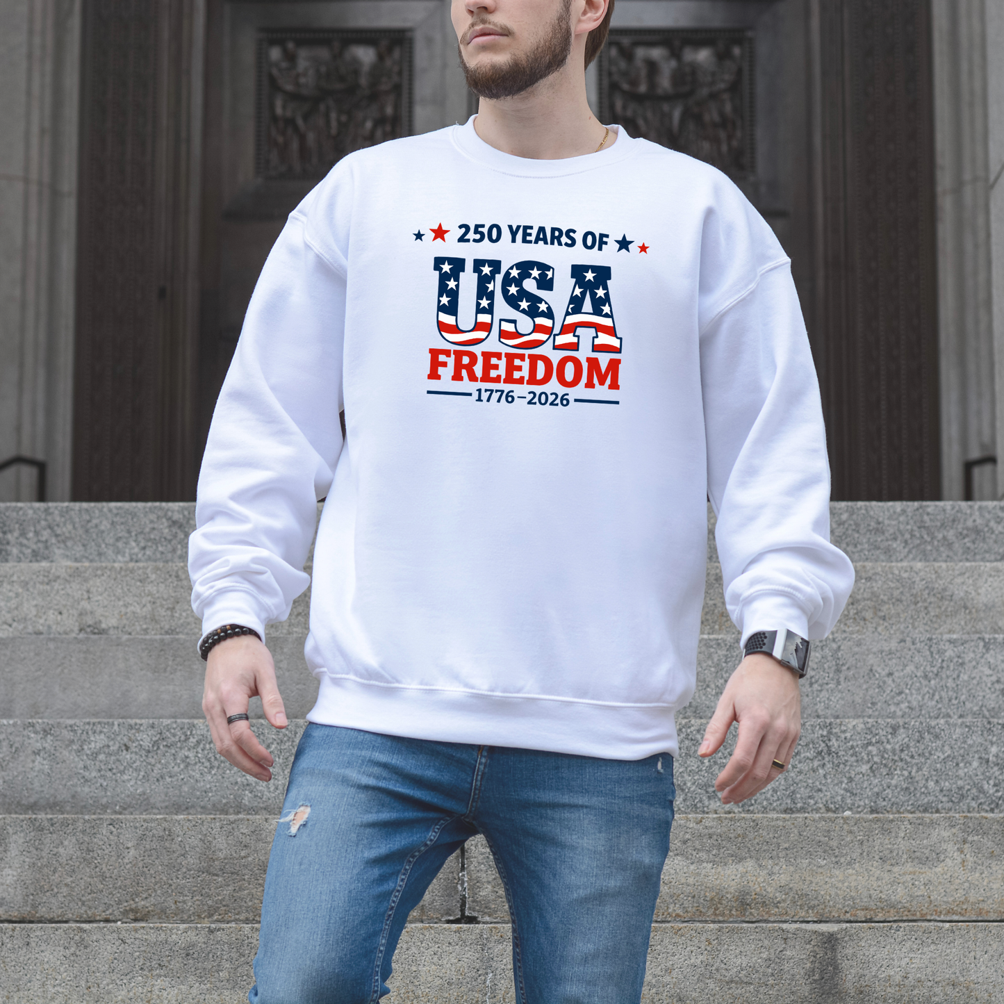 250 Years of USA Freedom Crewneck Sweatshirt