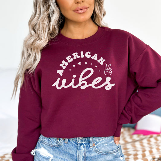 American Vibes Women's Crewneck Maroon