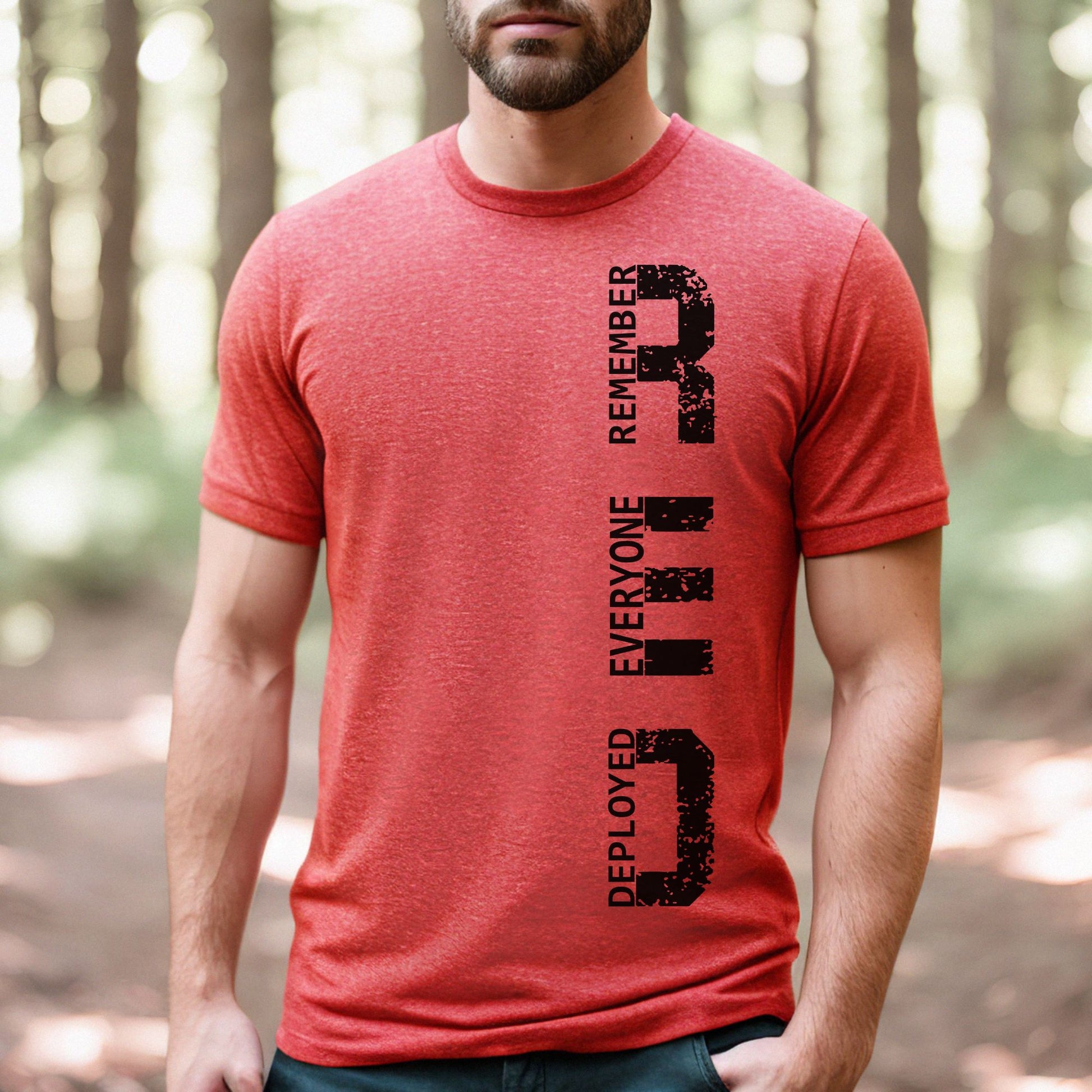 Remember Everyone Deployed Men's Graphic T-Shirt Heather Red