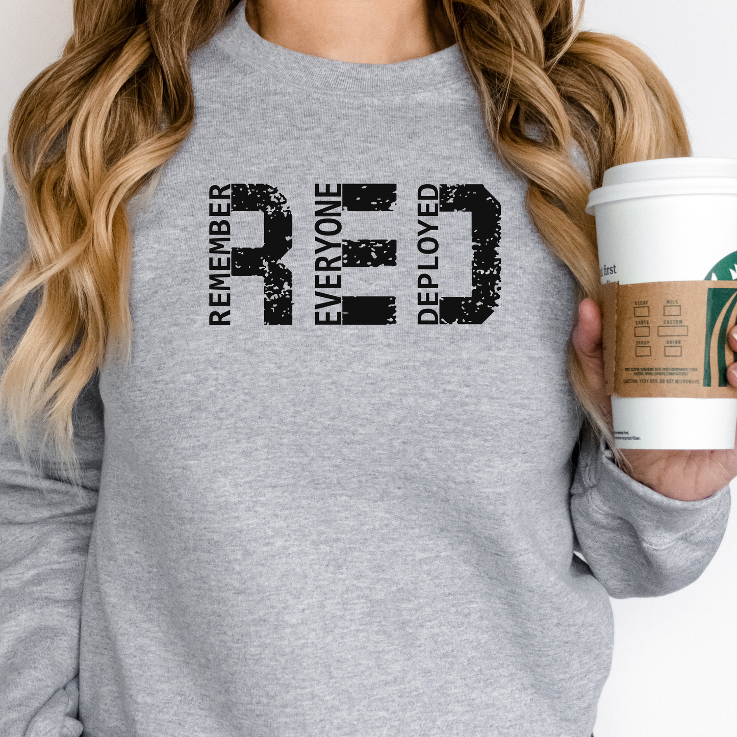 R.E.D. Remember Everyone Deployed Crewneck