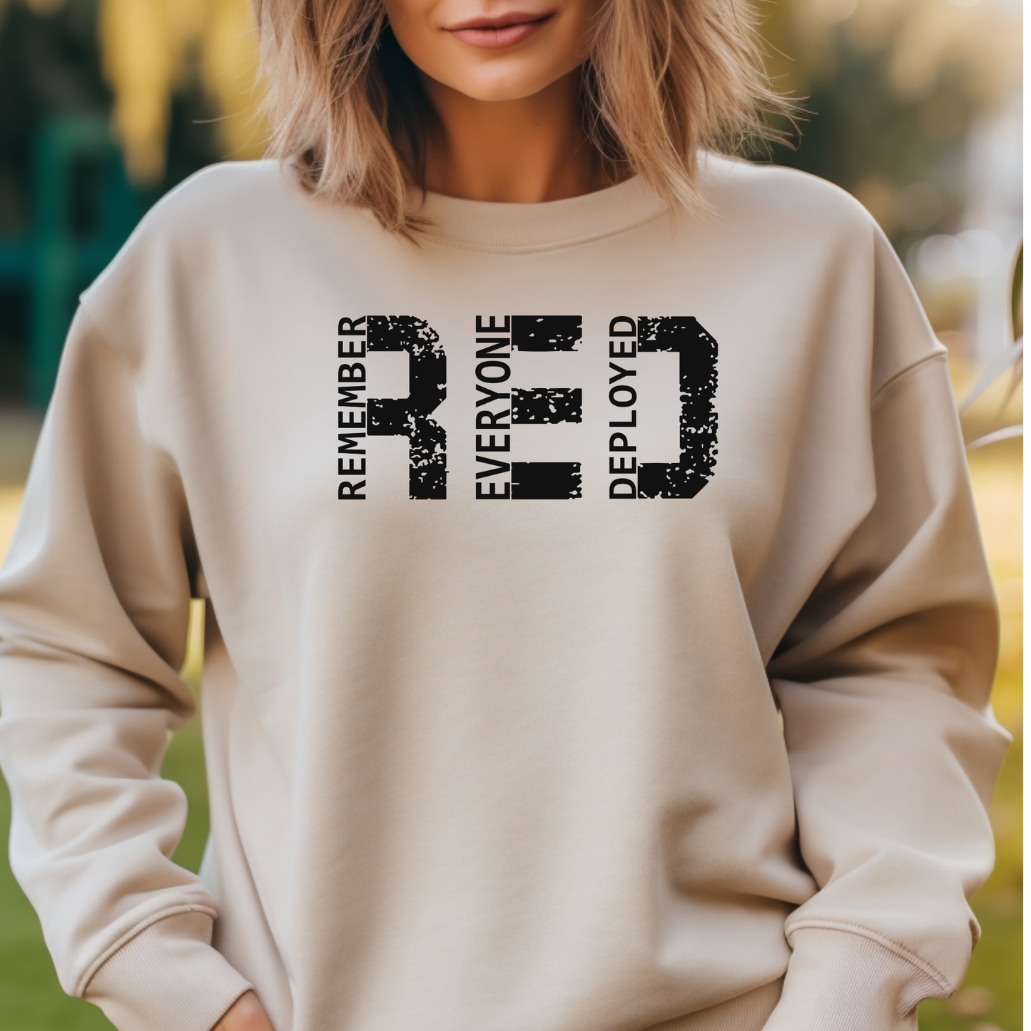 R.E.D. Remember Everyone Deployed Crewneck