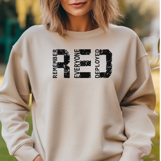 R.E.D. Remember Everyone Deployed Crewneck
