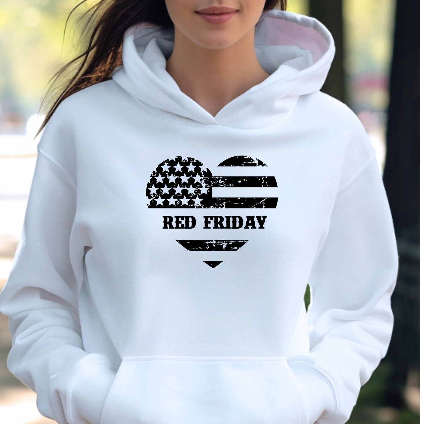 Red Friday Heart Flag Hoodie