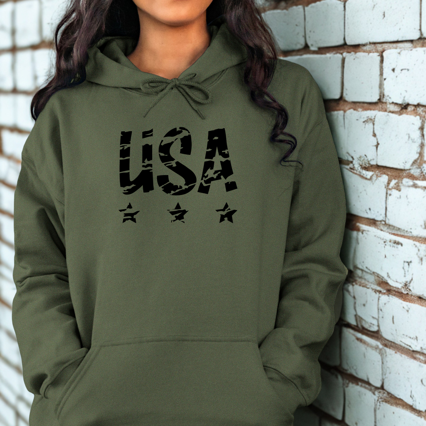 USA Distressed Stars Hoodie