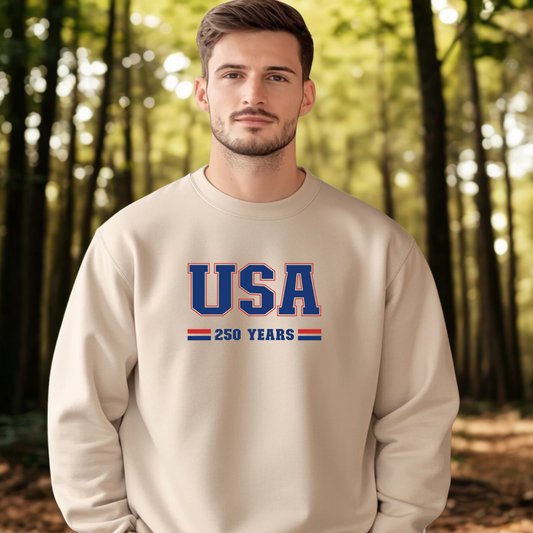 USA 250 Years Varsity Crewneck Sweatshirt
