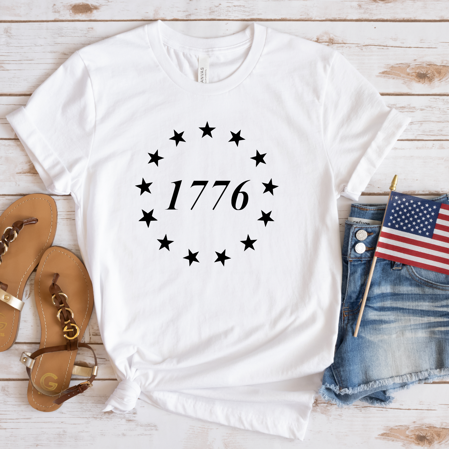 1776 Women's Graphic T-Shirt White Color