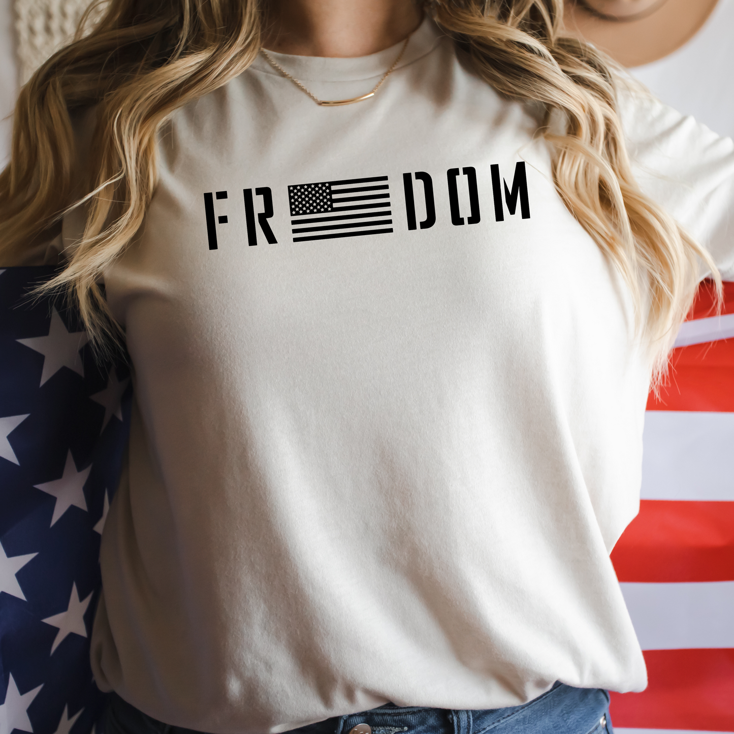 Freedom Women's Graphic T-Shirt Natural Color