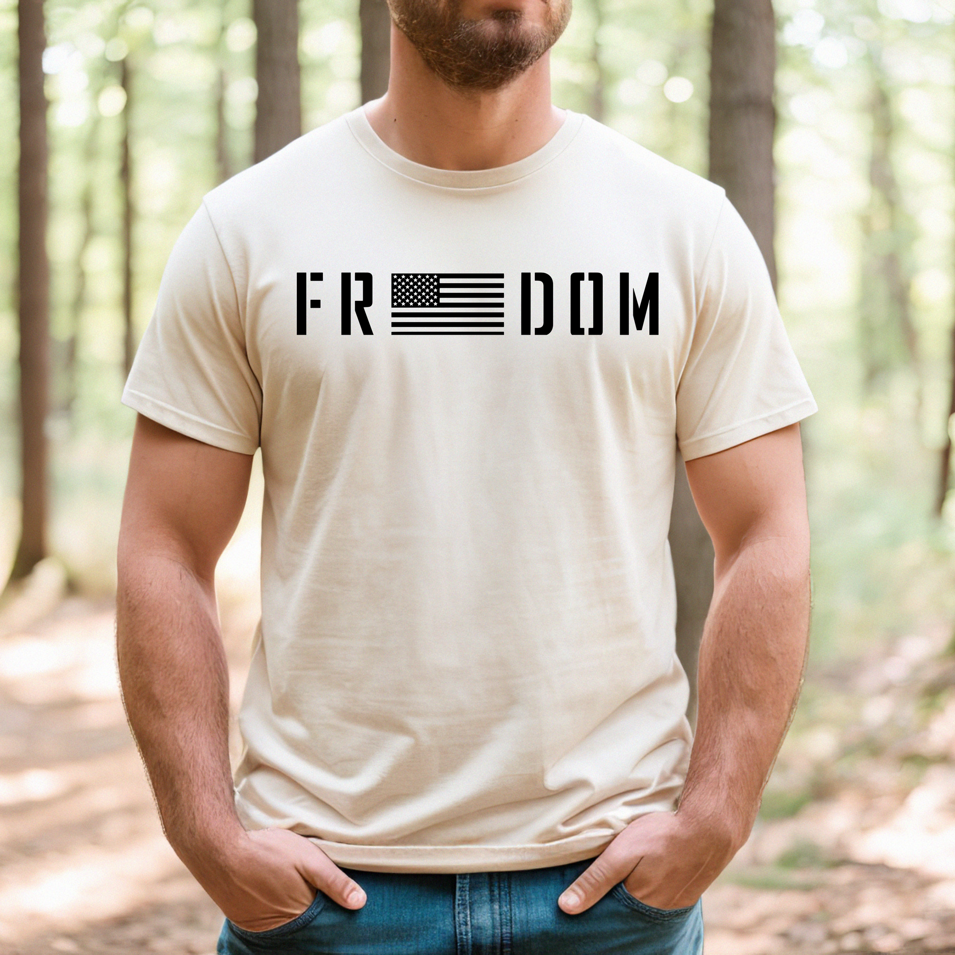 Freedom Men's Graphic T-Shirt Natural Color